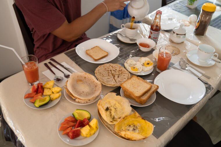 Pre-climb rest and refreshment